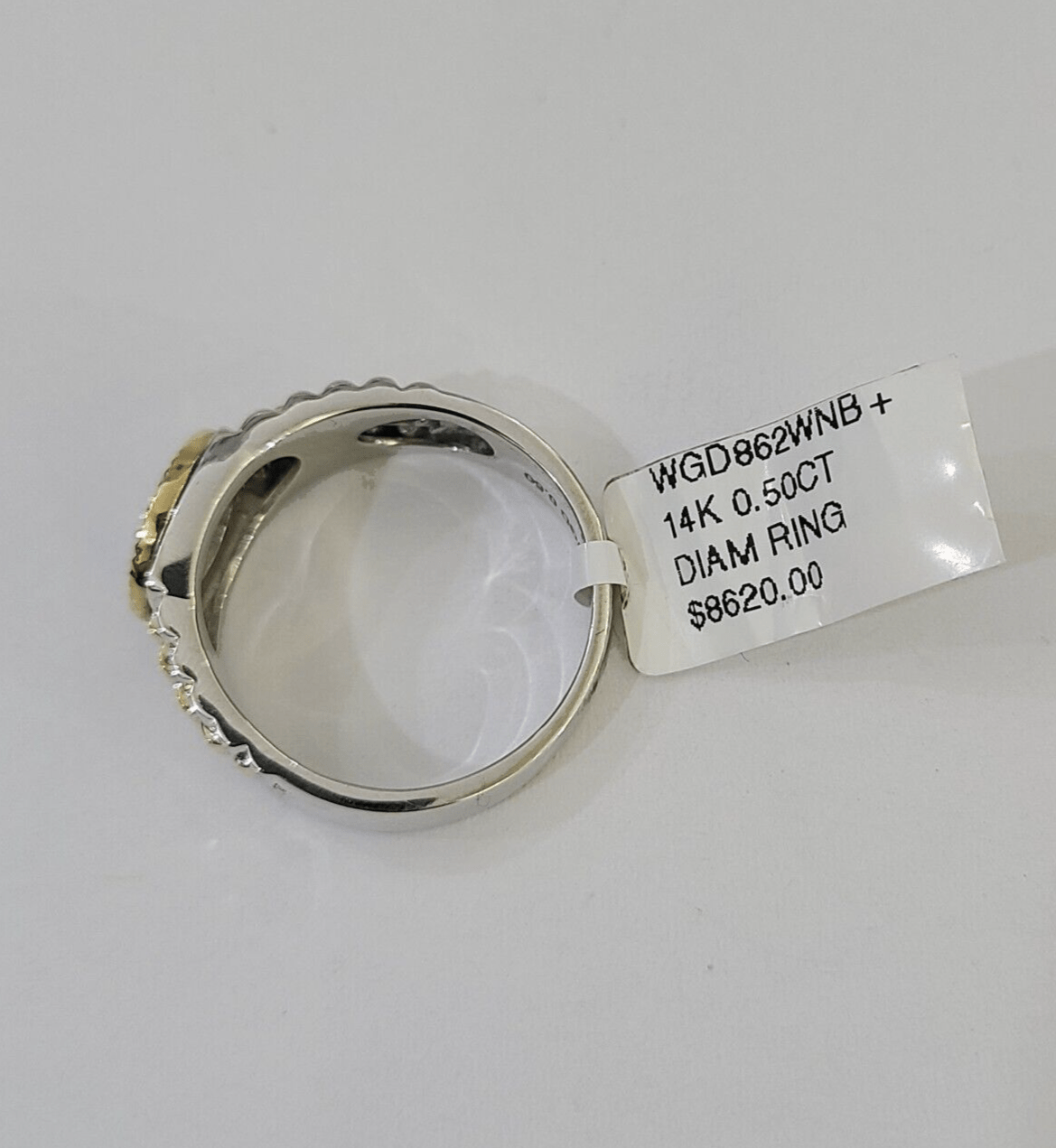 14k White Yellow Gold Diamond Mens Ring Band Wedding Genuine Natural Real - GoldenlinQ